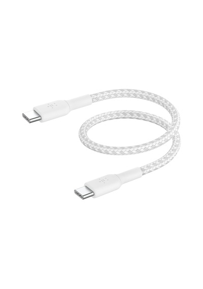 0.5ft Braided Usb-c To Usb-c Cable For 16, 16 Pro, 16 Pro Max, 16 Plus, 15, Galaxy S24, S23, Note10, 9, 8, İpad Pro & More -