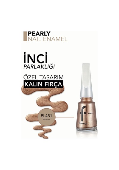 Flormar Sedefli Parlak Oje (ALTIN) - Pearly Nail Enamel - Pl451 Rich Life - 8682536035637