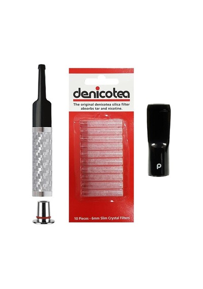 Denicotea 25007 Karbon Filtreli 6-9Mm Lüks Slim Sig.Ağızlığı Karb