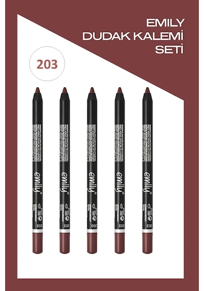 Emily Long Lasting Lip Pencil No: 203 - Dudak Kalemi X5