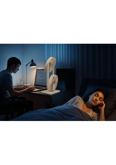F22 Masaüstü Vantilatör 2 Adet Fan 3 Hız Ayarlı 9w Şarjlı Batarya