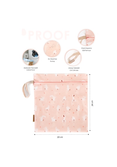 Baby Proof Kıyafet Çantası Mayo Islak Kuru Giysi Sıvı Geçirmez Kirli Temiz Çamaşır Torbası Pastel