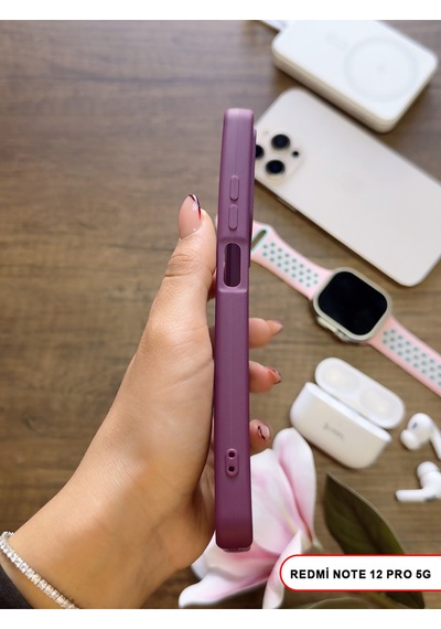 Redmi Note 12 Pro 5g Uyumlu Kamera Korumalı Darbeye Dayanıklı Renk Atmayan Keep Silikon Kılıf Mor