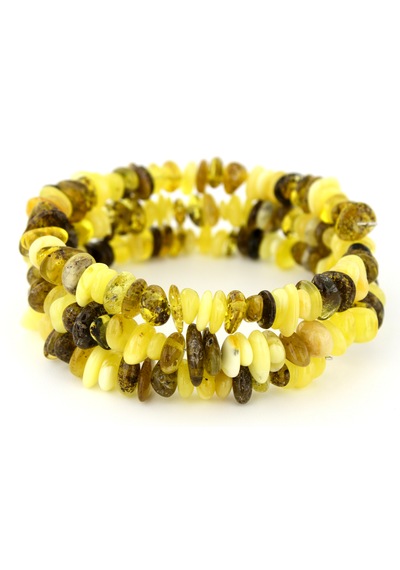 Kehribar Bileklik Amorf Tasarım Ambergold Blk23-127 Çok Renkli