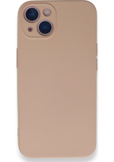 Apple Uyumlu iPhone 13 Mini İçi Kadife Kaplı Esnek Silikon Kapak Ryc/ Nano Lansman Pudra