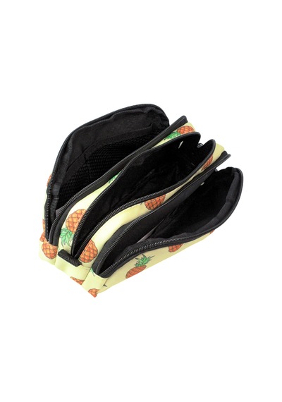 Jacbag Trıple Pouch-üç Bölmeli Kalem Kutusu Triple Pouch-ananas renkli