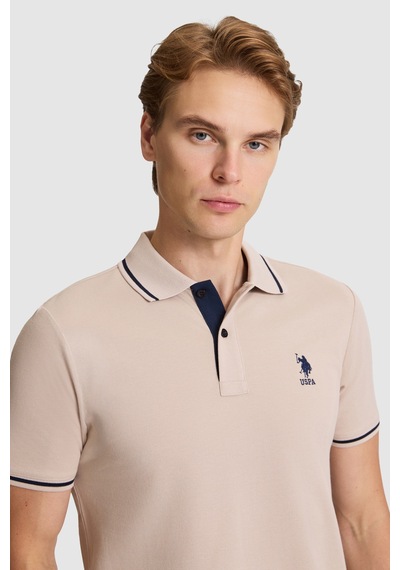U.S. Polo Assn. U.s. Polo Assn. Erkek Taş Tişört Basic 50326975-vr049 Taş Rengi