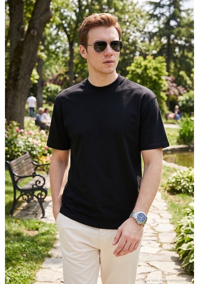 Buratti Pamuklu Relaxed Fit Sıfır Yaka Erkek T Shirt 5905446 Siyah Buratti Pamuklu Relaxed Fit Sıfır Yaka Erkek T Shirt 5905446 Siyah