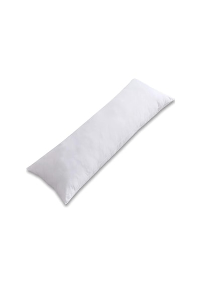 Dolgulu Uzun Yastık 1. Kalite Boncuk Silikon Dolgulu 50x135 Cm Pamuklu Kılıf Beyaz