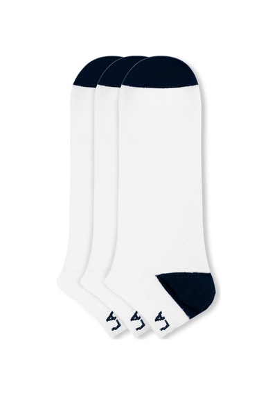 Ucla Jordy 3'lü Beyaz Kısa Jakarlı Pamuk Standard Fit Unisex Çorap