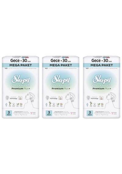 Bio Natural Premium Plus Ped Mega Paket Gece 30x3 90 Adet
