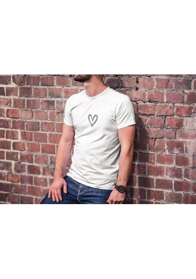 Tarz Yeri Erkek Kısa Kol Yazlık Tişört Bisiklet Yaka Baskılı Oversize T-shirt - Beyaz