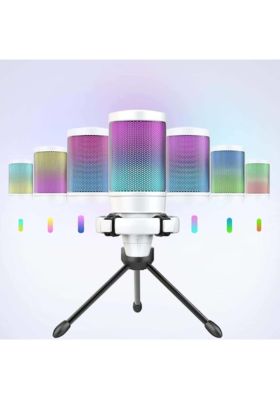 Fifine Ampligame A6V RGB USB Mikrofon Beyaz