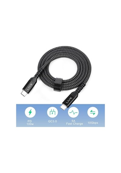 Special 100w Type C To Type C 2 Metre Örgülü Hızlı Şarj Kablosu Yct-02