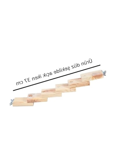 Doğal Ağaç Kuş Tüneği Merdiveni - 6 Basamak, 37 Cm