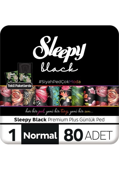 Sleepy Black Premium Plus Günlük Ped Normal 80 Adet