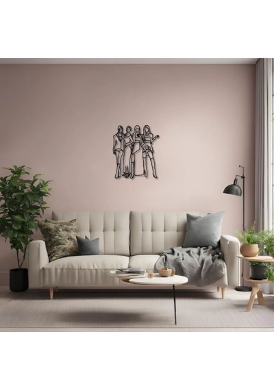 Metal Duvar Dekorasyonu Black Pink Metal Duvar Tablosu Sanat