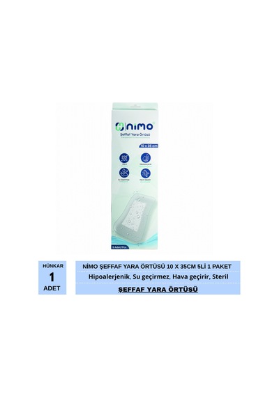 Nimo Şeffaf Yara Örtüsü 10 X 35cm 5li 1 Paket