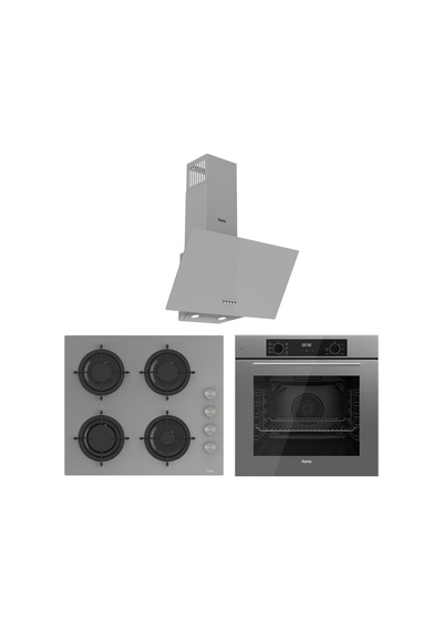 Ferre Flowart Lumora Essential Gri 3'lü  QBL63CPR-CS208-D088 Ankastre Set