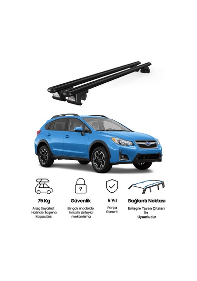Venüs Subaru Xv 2012-2016 Uyumlu Siyah Ara Atkı Port Bagaj Tavan Barı