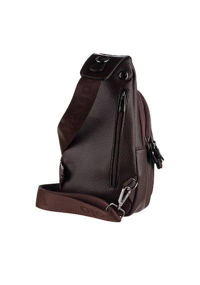 Westpolo Tek Omuz Askılı, Fermuarlı Çok Bölmeli Erkek Sırt Ve Göğüs Çantası Body Bag - Kahverengi