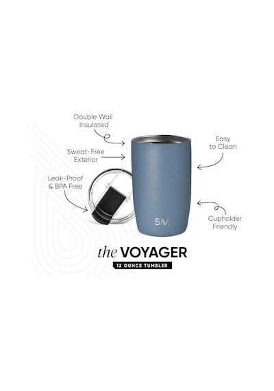 Voyager Tumbler Flip Lid 0,35 L - Blue Dune Çok Renkli
