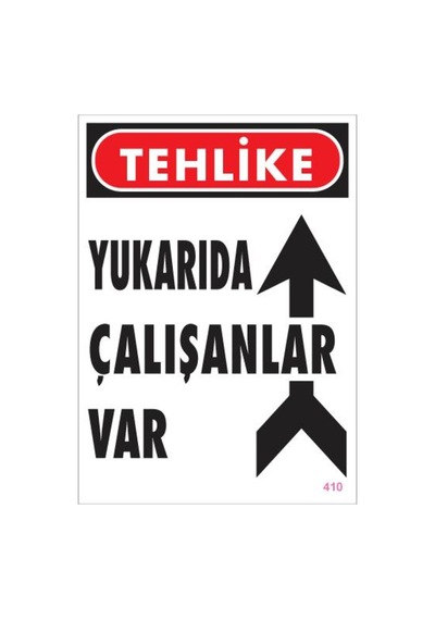 Yukarıda Çalışanlar Var Uyarı Levhası 25X35 Kod: 410 (248274015)