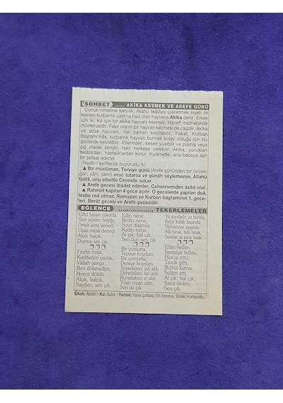 8 Şubat 2003 Takvim Yaprağı - Nostaljik Koleksiyonluk Takvim Yaprağı