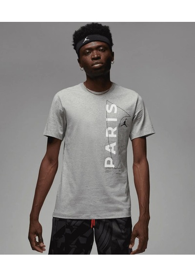 Nike Air Jordan Paris Saint Germain Mens Tee Grafik Baskılı Erkek Günlük Tişört Gri Gri