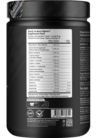 Kingsize Nutrition Beast Mode 1000 Gr