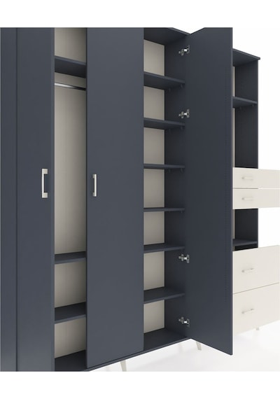 Arges Dolap 12 Raflı 4 Çekmeceli Tek Askılı 220x30x243 Antrasit-antrasit/aytaşı Antrasıt/aytası Arges Dolap 12 Raflı 4 Çekmeceli Tek Askılı 220x30x243 Antrasit-antrasit/aytaşı Antrasıt/aytası