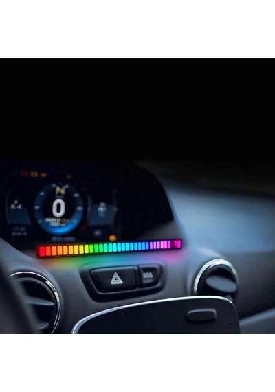 Rgb Sese Duyarlı Taşınabilir Ekolayzer Led Çubuk Siyah