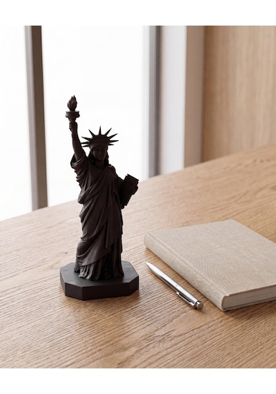 Özgürlük Heykeli Biblosu Modern Minimalist Dekoratif Heykel Mat Siyah 15 Cm Masaüstü Kitaplık Dekoru Yeni İş Ve Ofis Hediyesi 15cm