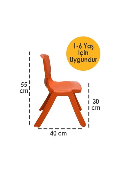 Turuncu Kırılmaz Çocuk Sandalyesi - Kreş Ve Anaokulu Sandalyesi