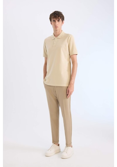 DeFacto %100 Pamuk Regular Fit Polo Yaka Kısa Kollu Basic Düz Pike Kumaş Tişört C1293AX25SPBG430