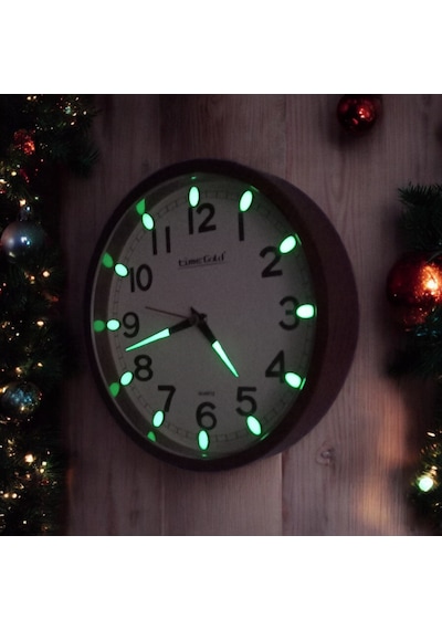Time Gold Fosforlu Çocuk Odası Küçük Eskitme Duvar Saati Çap 22 Cm Sessiz Akar Saniye Eskitme