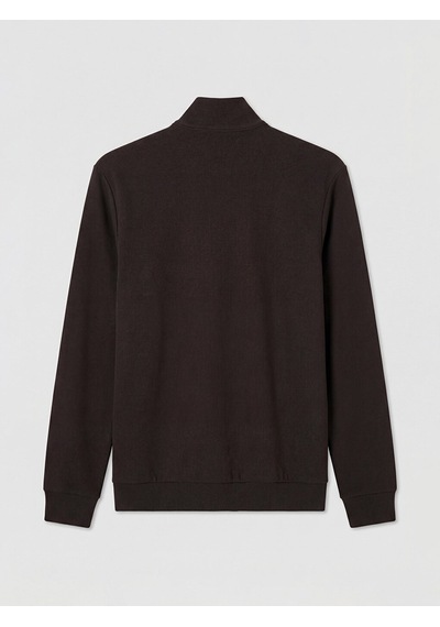 Lcwaıkıkı Classic Kahverengi Dik Yaka Erkek Fermuarlı Sweatshirt