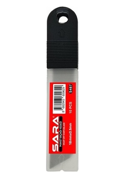 Sara S818 Maket Bıçağı Yedeği 18 Mm X 0,5 Mm, Kırılabilir, 10 Adet