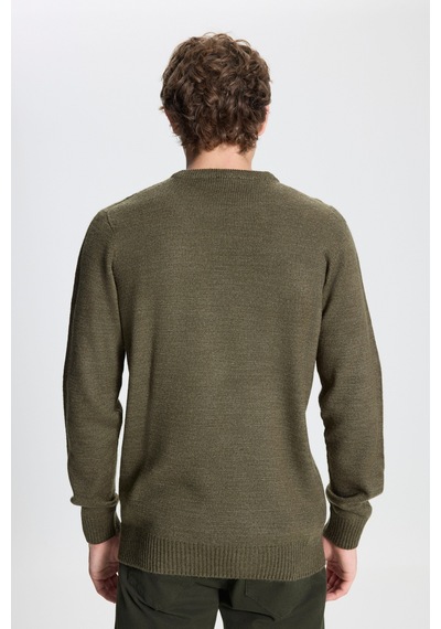 AC&Co / Altınyıldız Classics ERKEK HAKI Standart Fit Normal Kesim Bisiklet Yaka Jakarlı Triko Haki AC&Co / Altınyıldız Classics ERKEK HAKI Standart Fit Normal Kesim Bisiklet Yaka Jakarlı Triko Haki