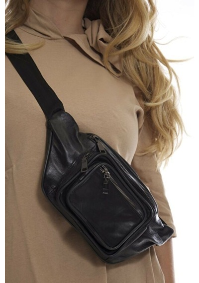 Erzeno Kadın Siyah Hakiki Deri Freebag Çapraz Bel Çantası Siyah - 134370456 Siyah