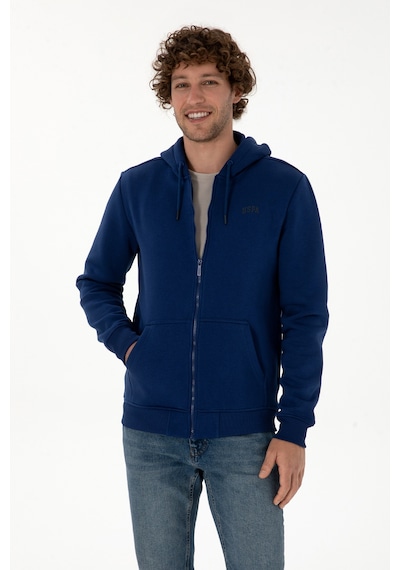 U.S. Polo Assn. Erkek Regular Fit İndigo Şardonlu Örme Hırka 50313755-VR028