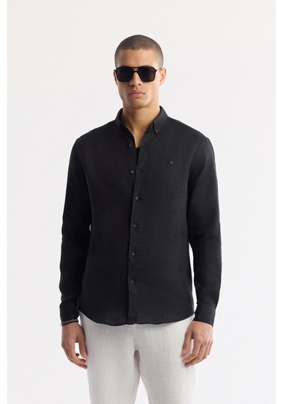 Avva Erkek Beyaz Beli Lastikli %100 Keten Relaxed Fit Pantolon B003032