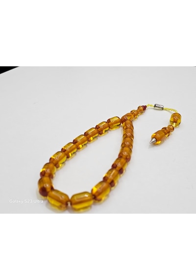 Zeyzun Usta Bilek Boy Efe Maskot Sıkma Kehribar Tespih 16x11 Mm K