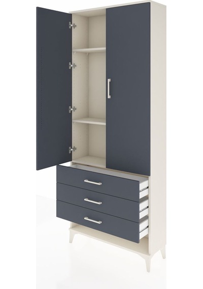 Arges Dolap 3 Raflı 3 Çekmeceli 2 Kapaklı 88x30x221 Aytaşı-an... Aytaşı