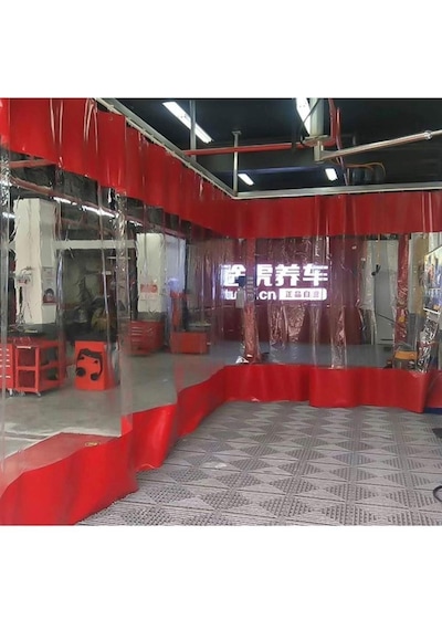 Şeffaf Balkon Perdesi Korniş Tokalı Kapsüllü Oto Yıkama İç Bölme Perdesi 470 x 220 Şeffaf