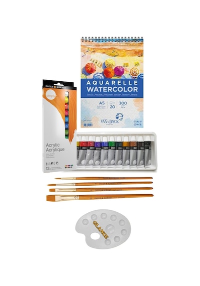 Daler Rowney Simply Akrilik Boya 12 Ml 12 Van Dyck Suluboya Defteri A5 300 Gr 20 Yp Akrilik Set