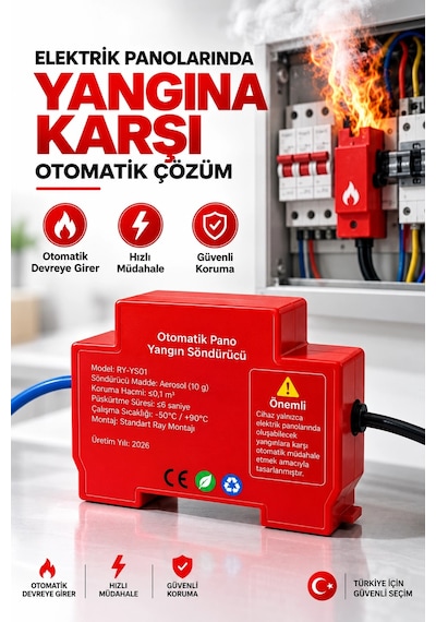 Otomatik Pano Yangın Söndürücü 20 Gr Aerosol Isı Sensörlü Elektrik Panosu Koruma Cihazı