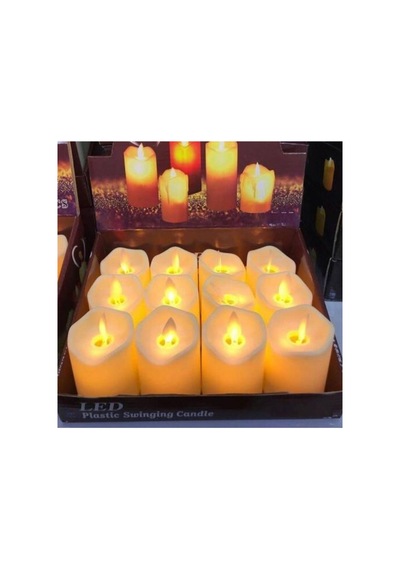 3'lü Işıklı Dumansız Pilli Led Mum Midi Sarı