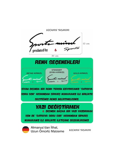 Mazda 6 Sport Mind Far Üstü Şerit Sticker Araca Özel Siyah Kırmızı Yazı Tasarımı 6 Yazılı Siyah & Kırmızı