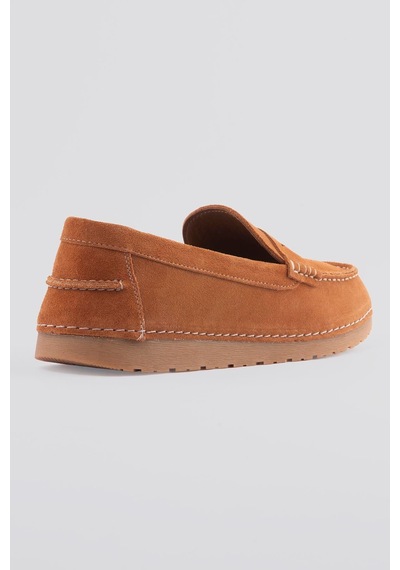 Kadın Hakiki Süet Loafer Konfor Taban Günlük Ayakkabı Monela Taba Taba